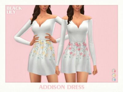 Addison Dress By Black Lily Sims 4 CC