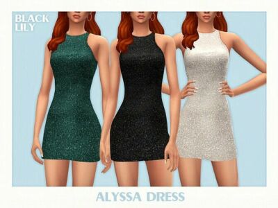 Alyssa Dress By Black Lily Sims 4 CC