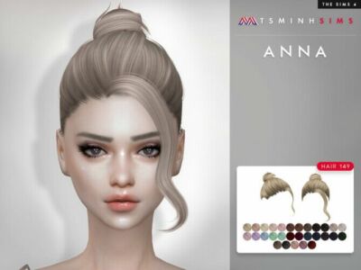 Anna Hair 149 By Tsminhsims Sims 4 CC