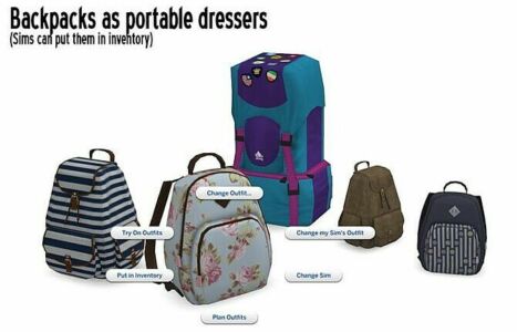 Backpacks AS Portable Dressers At Around The Sims 4 Sims 4 CC