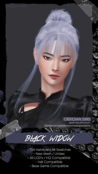 sims 4 cc black widow hairstyle at obsidian sims 3