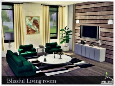 Blissful Living Room By Nobody1392 Sims 4 CC