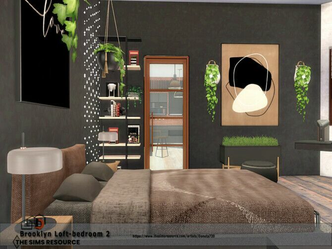 sims 4 cc brooklyn loft bedroom 2 by danuta720 3