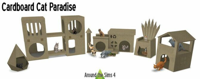 Cardboard CAT Paradise At Around The Sims 4 Sims 4 CC