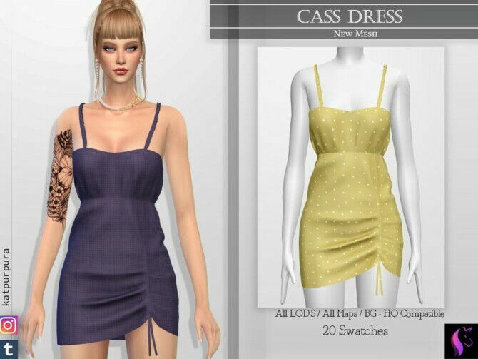 Cass Dress By Katpurpura Sims 4 CC