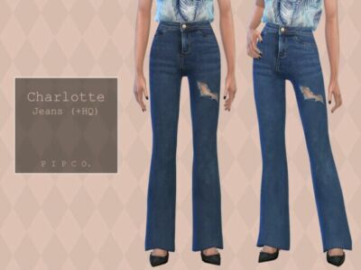 Charlotte Jeans (Bootcut) By Pipco Sims 4 CC