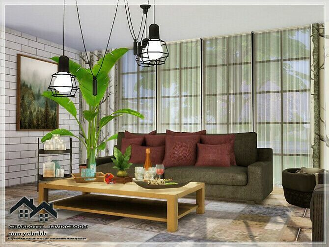 sims 4 cc charlotte livingroom by marychabb 2