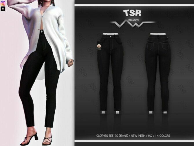 Clothes SET-130 (Jeans) BD475 By Busra-Tr Sims 4 CC