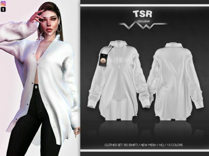 Clothes SET-130 (Shirt) BD474 By Busra-Tr Sims 4 CC