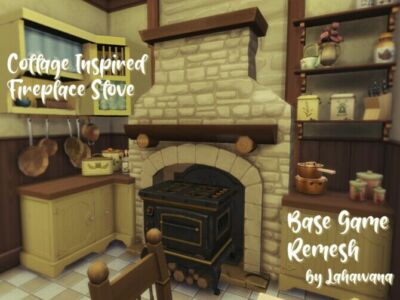 Cottage Inspired Fireplace Stove By Lahawana Sims 4 CC