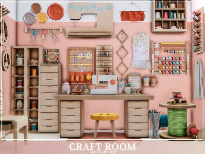 Craft Room By Mini Simmer Sims 4 CC