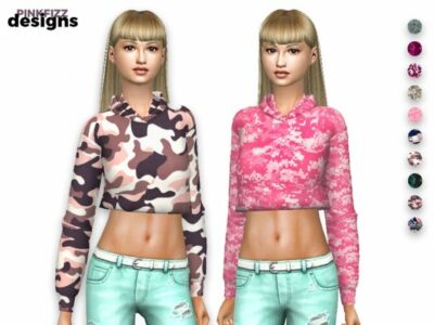 Cropped Hoody By Pinkfizzzzz Sims 4 CC