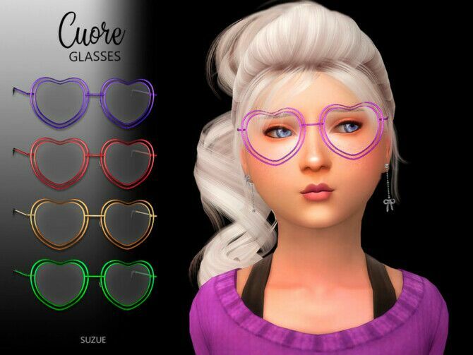 Cuore Glasses Child By Suzue Sims 4 CC