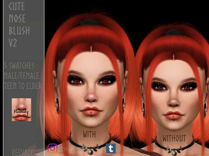 Cute Nose Blush V2 By Reevaly Sims 4 CC