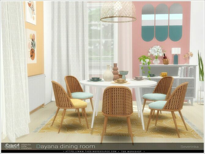 sims 4 cc dayana dining room by severinka 2