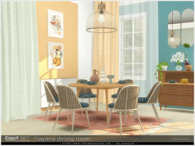 sims 4 cc dayana dining room by severinka 3