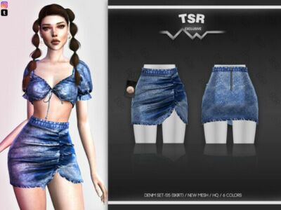 Denim SET-135 (Skirt) BD488 By Busra-Tr Sims 4 CC