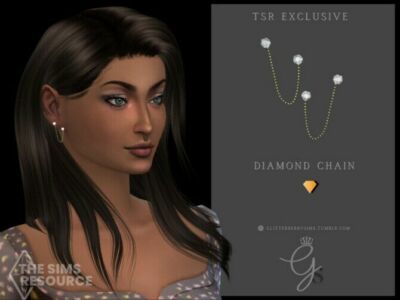 Diamond Chain Earrings By Glitterberryfly Sims 4 CC