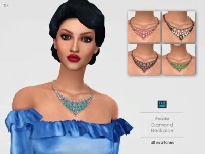 Diamond Necklace At Elfdor Sims Sims 4 CC