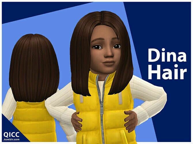 Dina Hair For Toddlers By Qicc Sims 4 CC