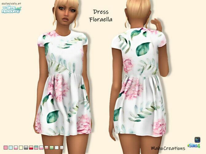 Dress Floraella By Mahocreations Sims 4 CC