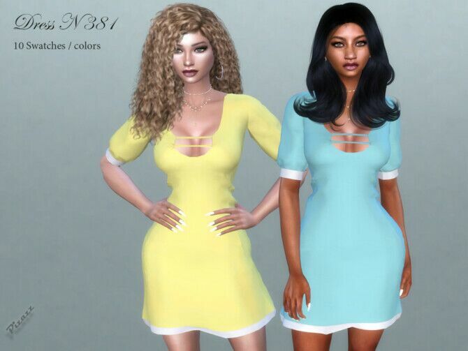 Dress N 381 By Pizazz Sims 4 CC