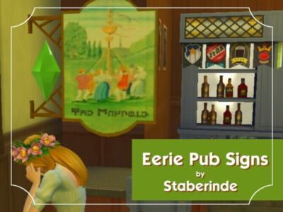 Eerie PUB Signs By Staberinde Sims 4 CC