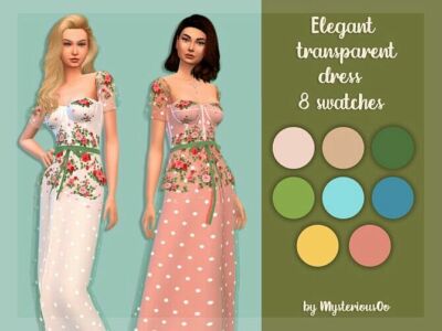Elegant Transparent Dress By Mysteriousoo Sims 4 CC