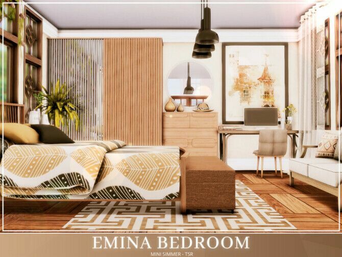 sims 4 cc emina bedroom by mini simmer 2