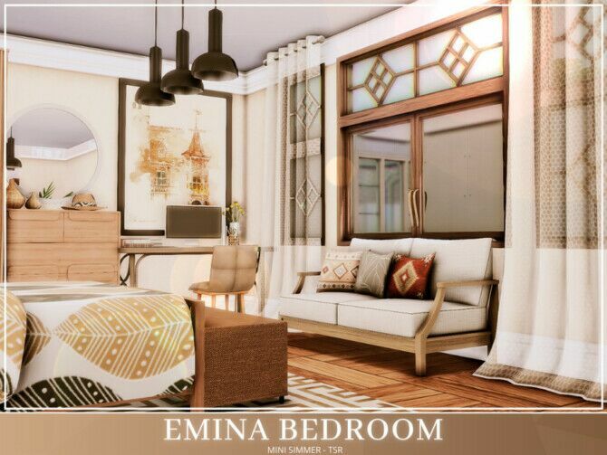 sims 4 cc emina bedroom by mini simmer 4