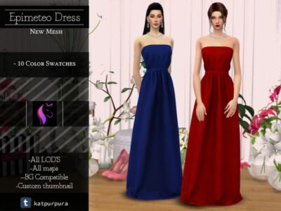 Epimeteo Dress By Katpurpura Sims 4 CC
