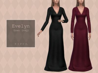 Evelyn Gown By Pipco Sims 4 CC