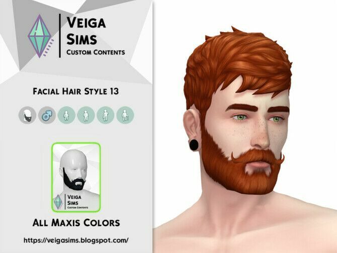 Facial Hair Style 13 By David_Mtv Sims 4 CC