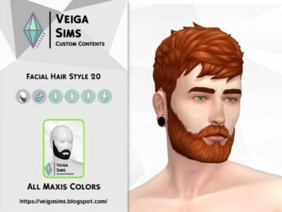Facial Hair Style 20 By David_Mtv Sims 4 CC