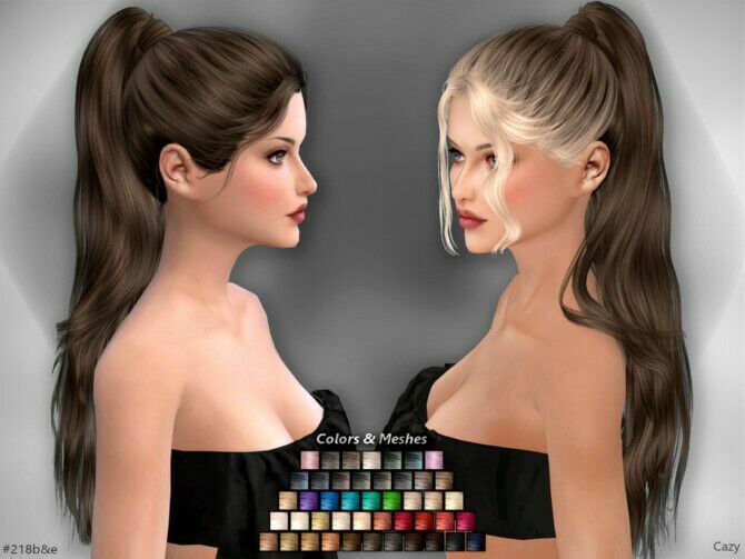 sims 4 cc female hairstyle set 218be by cazy 2