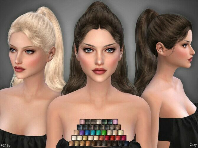 sims 4 cc female hairstyle set 218be by cazy 4