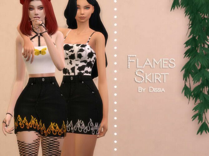 Flames Skirt By Dissia Sims 4 CC