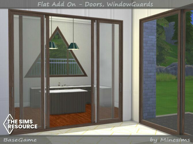 sims 4 cc flat addon doors and window guards by mincsims 2