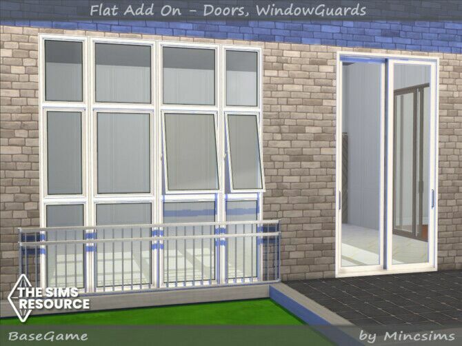 sims 4 cc flat addon doors and window guards by mincsims 3