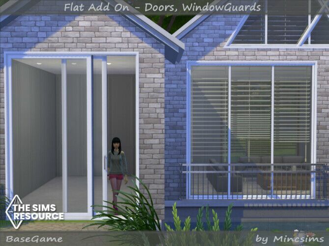 sims 4 cc flat addon doors and window guards by mincsims 4