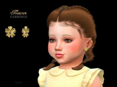 Flower Earrings Toddler By Suzue Sims 4 CC