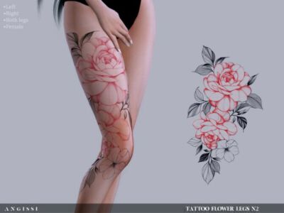 Flower Legs N2 Tattoo By Angissi Sims 4 CC