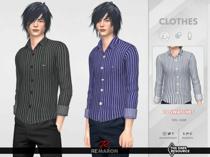 Formal Shirt 04 For Male SIM By Remaron Sims 4 CC