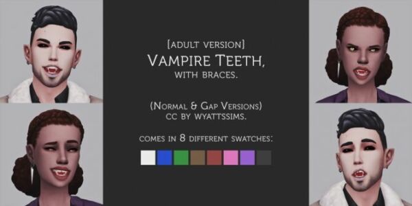 Vampire Teeth With Braces By Wyatts Sims Sims 4 CC