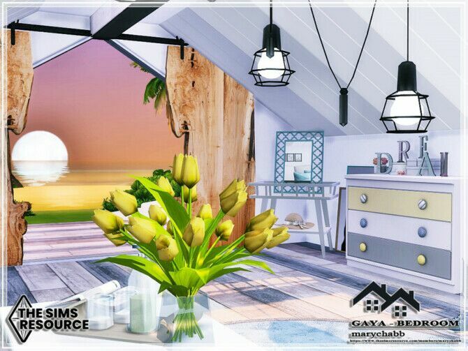 sims 4 cc gaya bedroom by marychabb 2