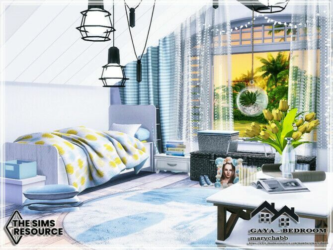 sims 4 cc gaya bedroom by marychabb 3