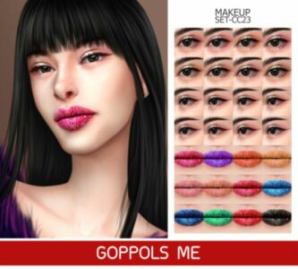 Gpme-Gold Makeup SET CC23 At Goppols ME Sims 4 CC