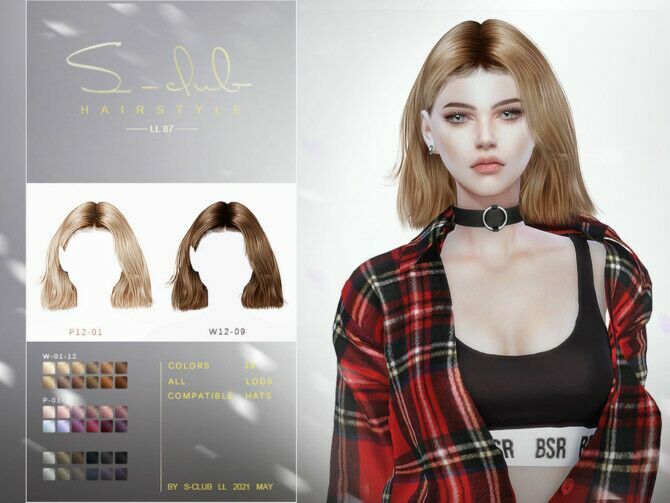 Hair N87 By S-Club LL Sims 4 CC