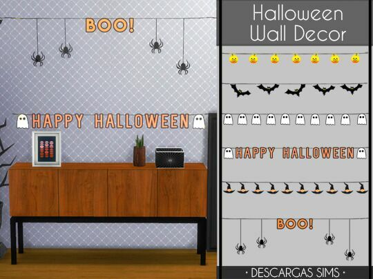 Halloween Wall Decor At Descargas Sims Sims 4 CC