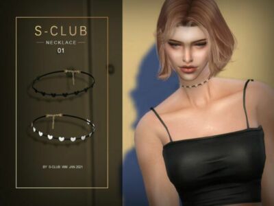 Heart Choker 202101 By S-Club WM Sims 4 CC